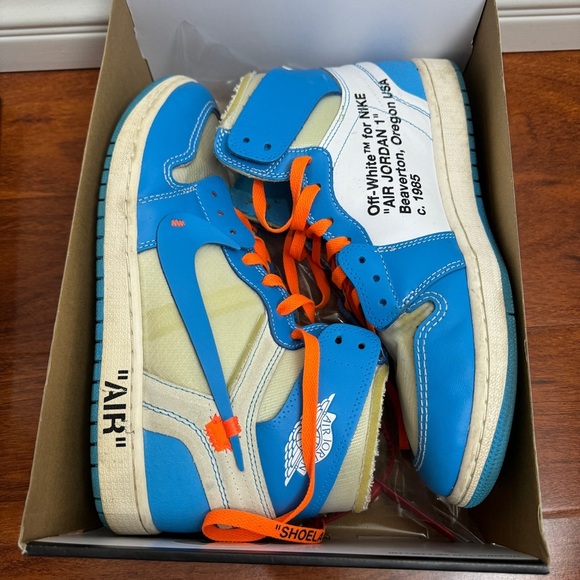 Jordan 1 Retro High Off-White University Blue Size 11 - Picture 8 of 9